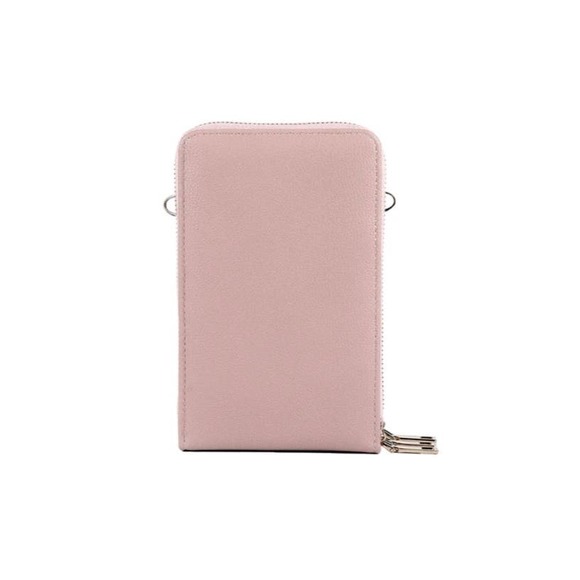 Malibu Skye- Vegan Leather Crossbody Bag Triple Compartment Storage- Mauve/Pink - Picture 4 of 5